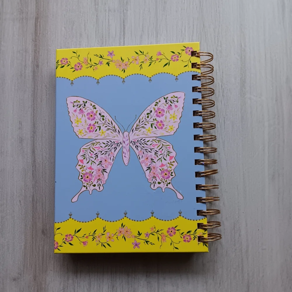 NEW Molly & Rex Spiral Bound Lined Notebook Butterfly Pink Purple Yellow 6